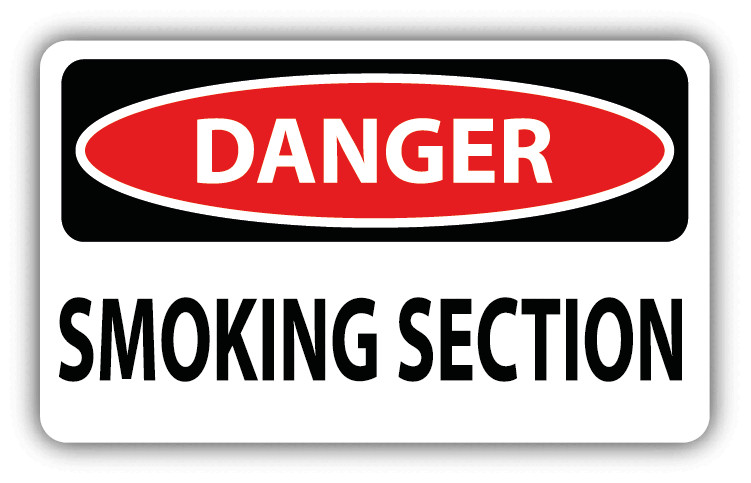 Danger Smoking Section Slogan Sign Car Bumper Sticker Decal