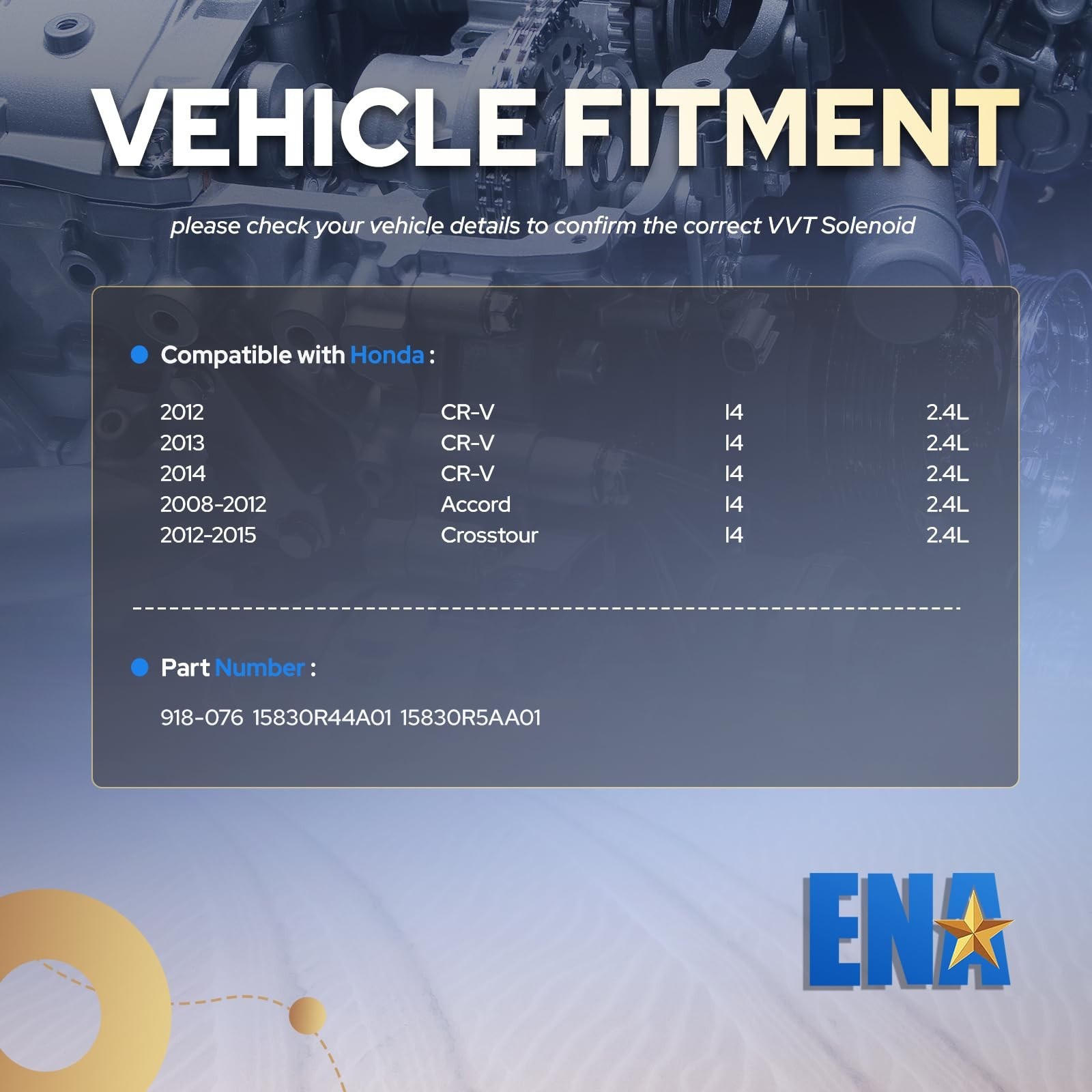 ENA Engine Variable Valve Timing Solenoid VVT Compatible with Honda CRV Cross…