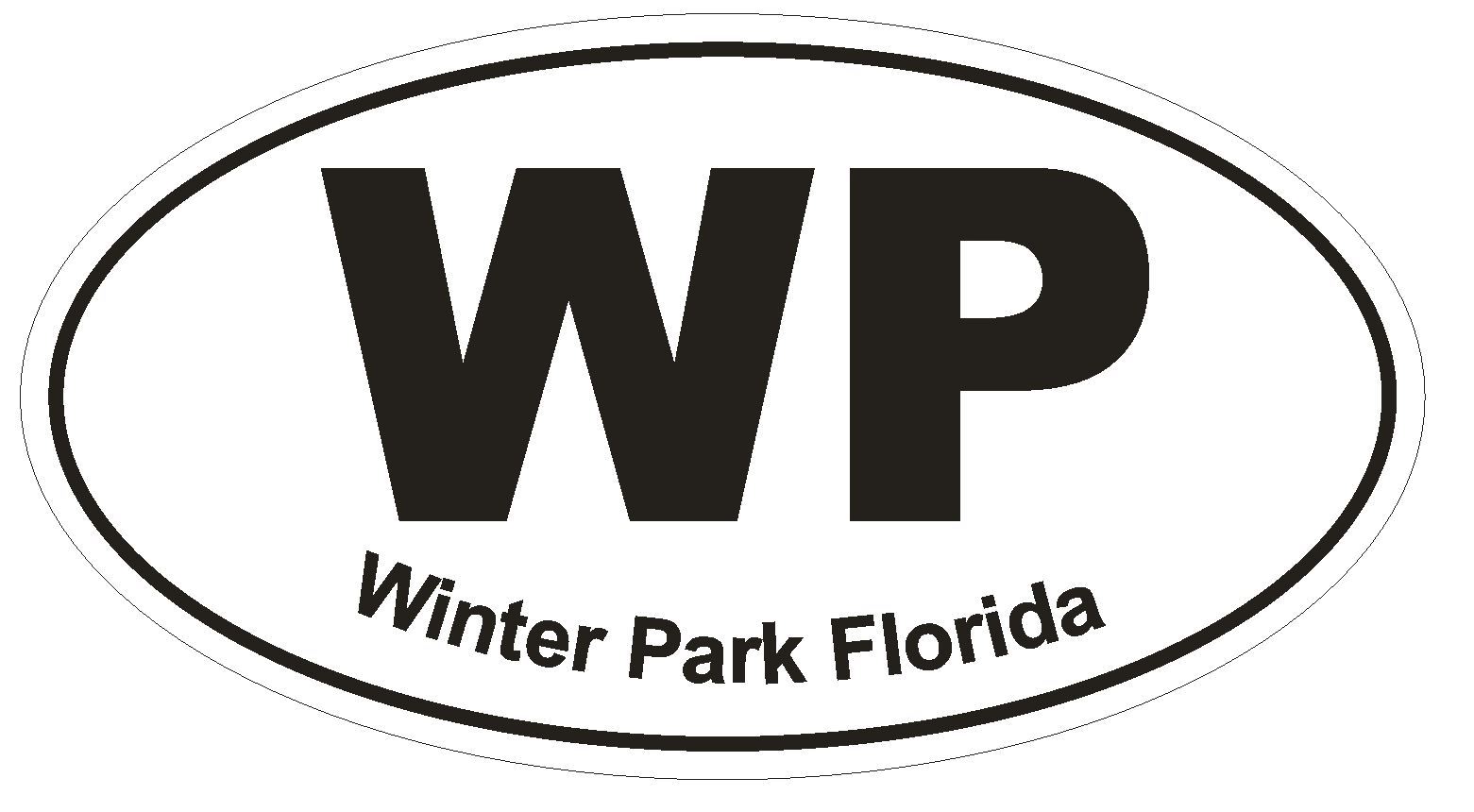 WP Winter Park Florida Oval Bumper Sticker or Helmet Sticker D497 Euro Oval