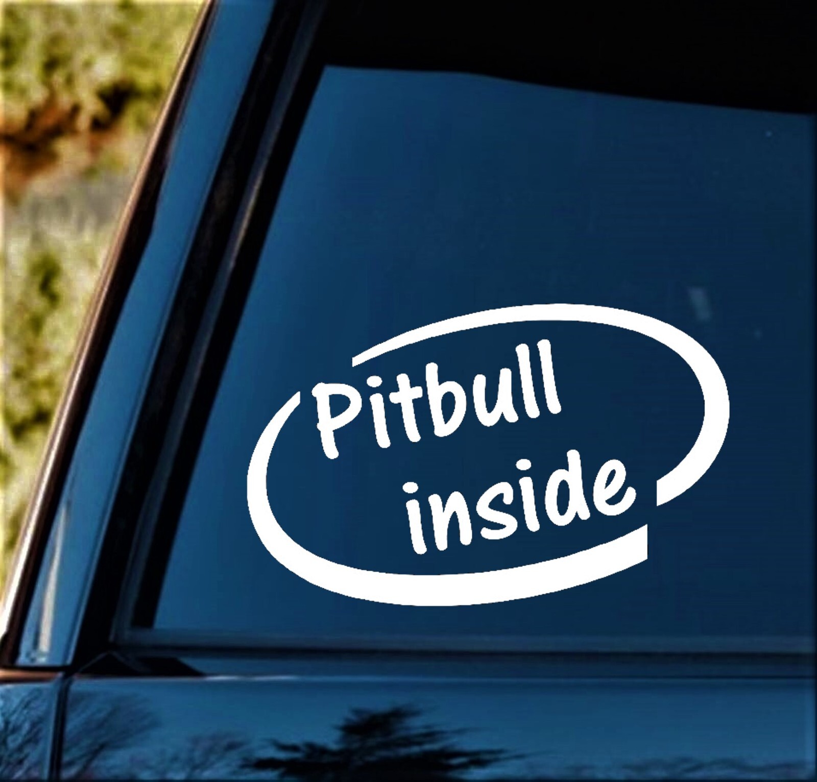 Pitbull inside Decal Pit Bull Window Sticker C1091