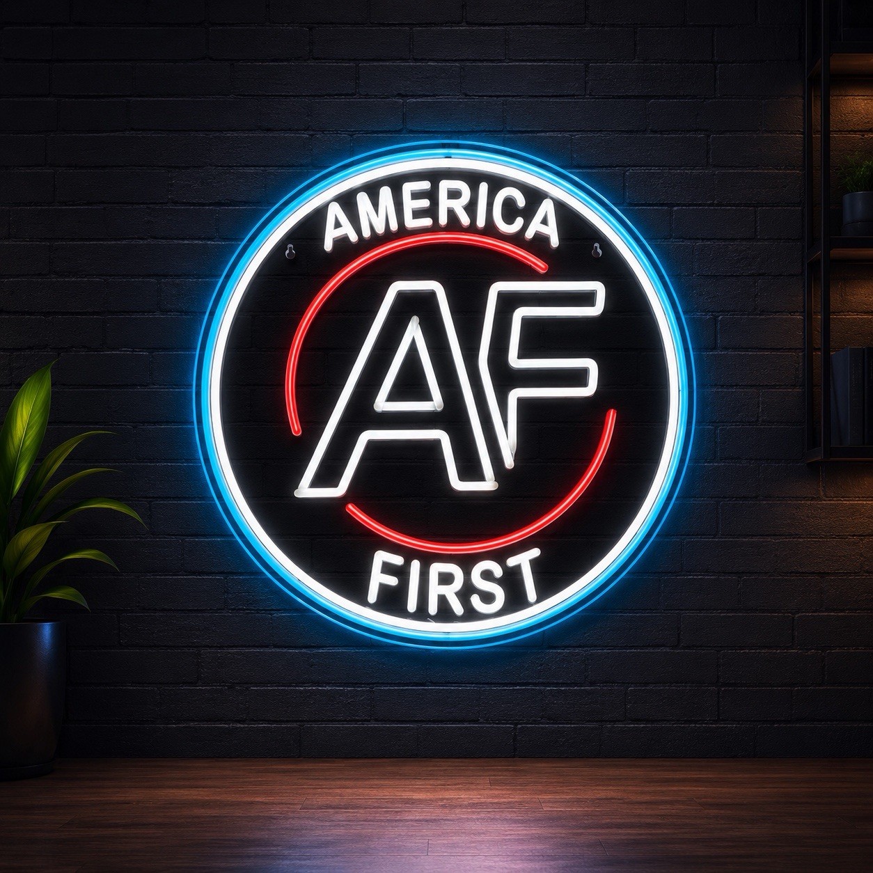 AMERICA FIRST NICK FUENTES NEON SIGN STICKER AMERICAN WANGHAF CONSERVATIVE