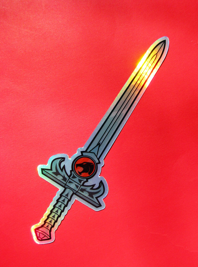 Holographic ThunderCats Sticker 6.75" Sword of Omens Metallic Lion-O Car Decal
