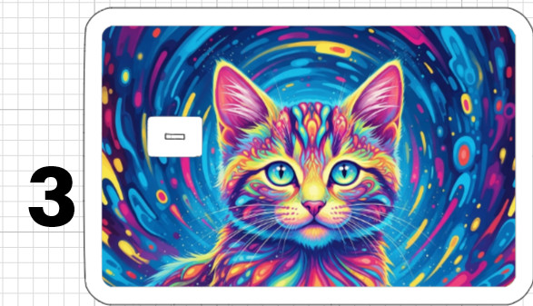 Acid Trip Kitten ATM Debit Credit Sticker Skin Party Cat Pets Groovy Retro USA