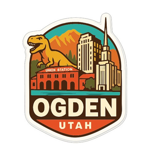 Ogden Utah Sticker Decal Vinyl Die-Cut City Skyline Landmark Design