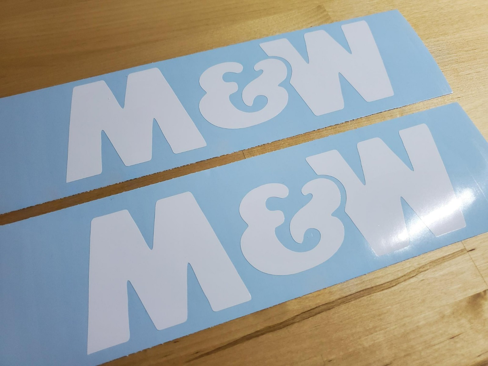 M&W ROTARY CUTTER hoe Decals Stickers Gloss white 5×1.5" (2) Fast USA