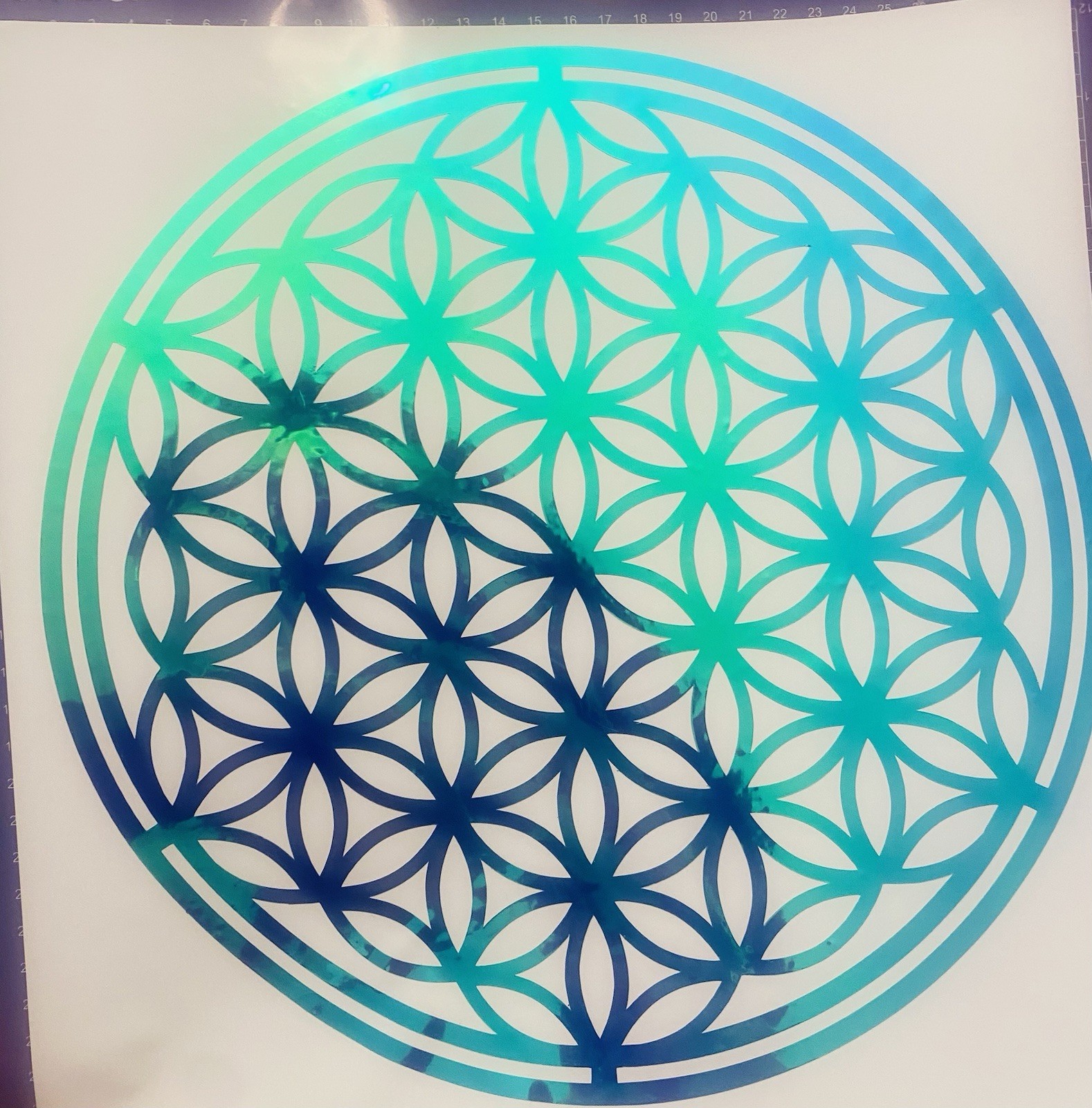 Sacred Geometry Flower of Life Vinyl Decal (11X11) Holographic Car Laptop