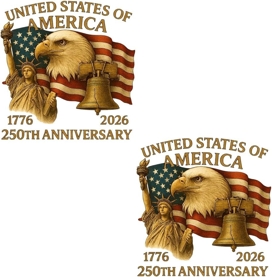 Celebrate American Independence with 250th Anniversary Vinyl Decal Set (2 Pcs)