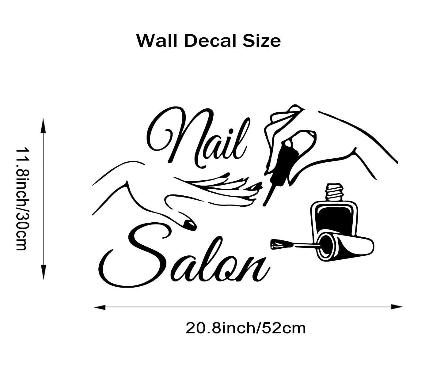 Nail Salon Wall Decal, Nail Polish Wall Sticker Removable Art Shop Store Deco…