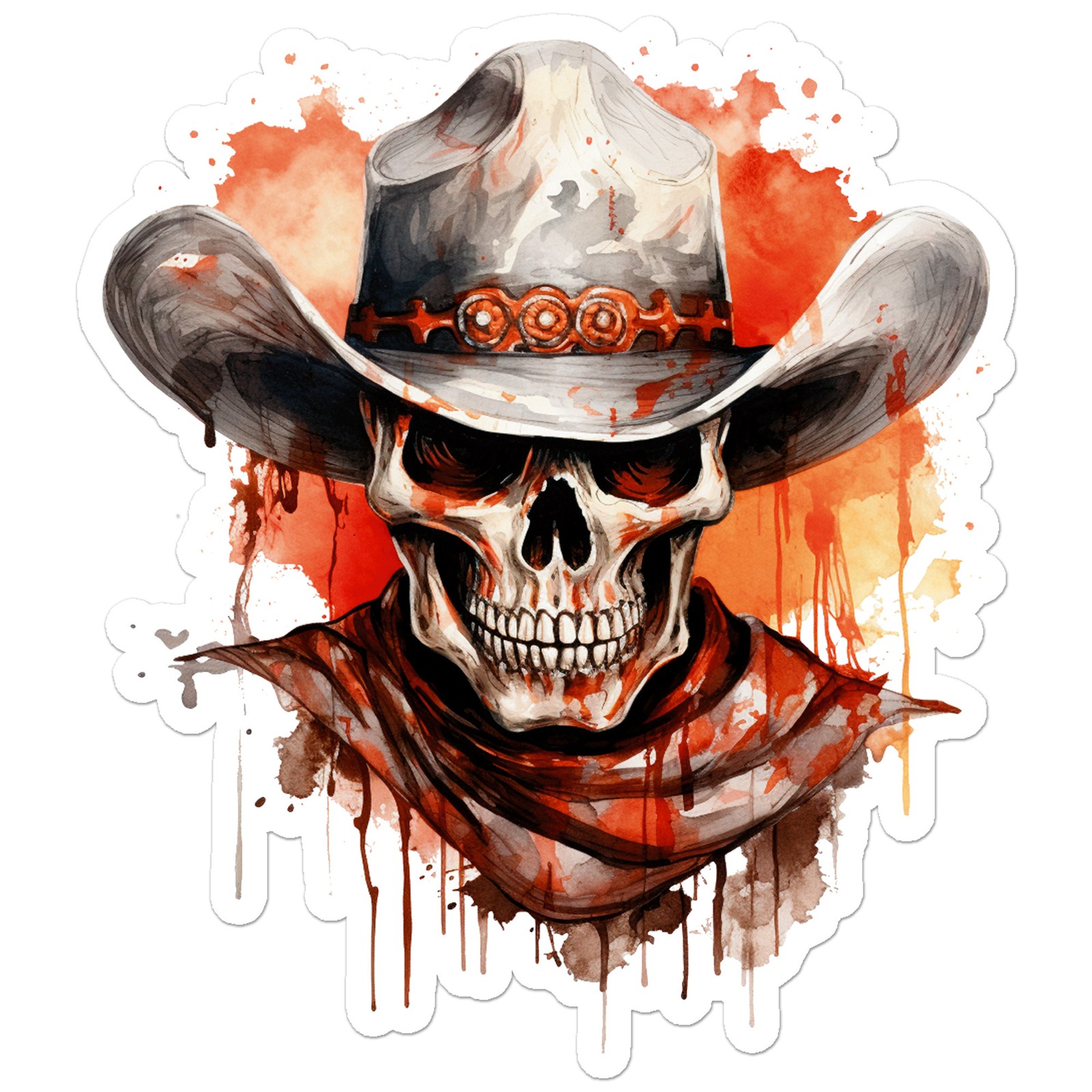 Cowboy Hat Skull – Vinyl Decal Sticker – Car Window Laptop – ebn11709