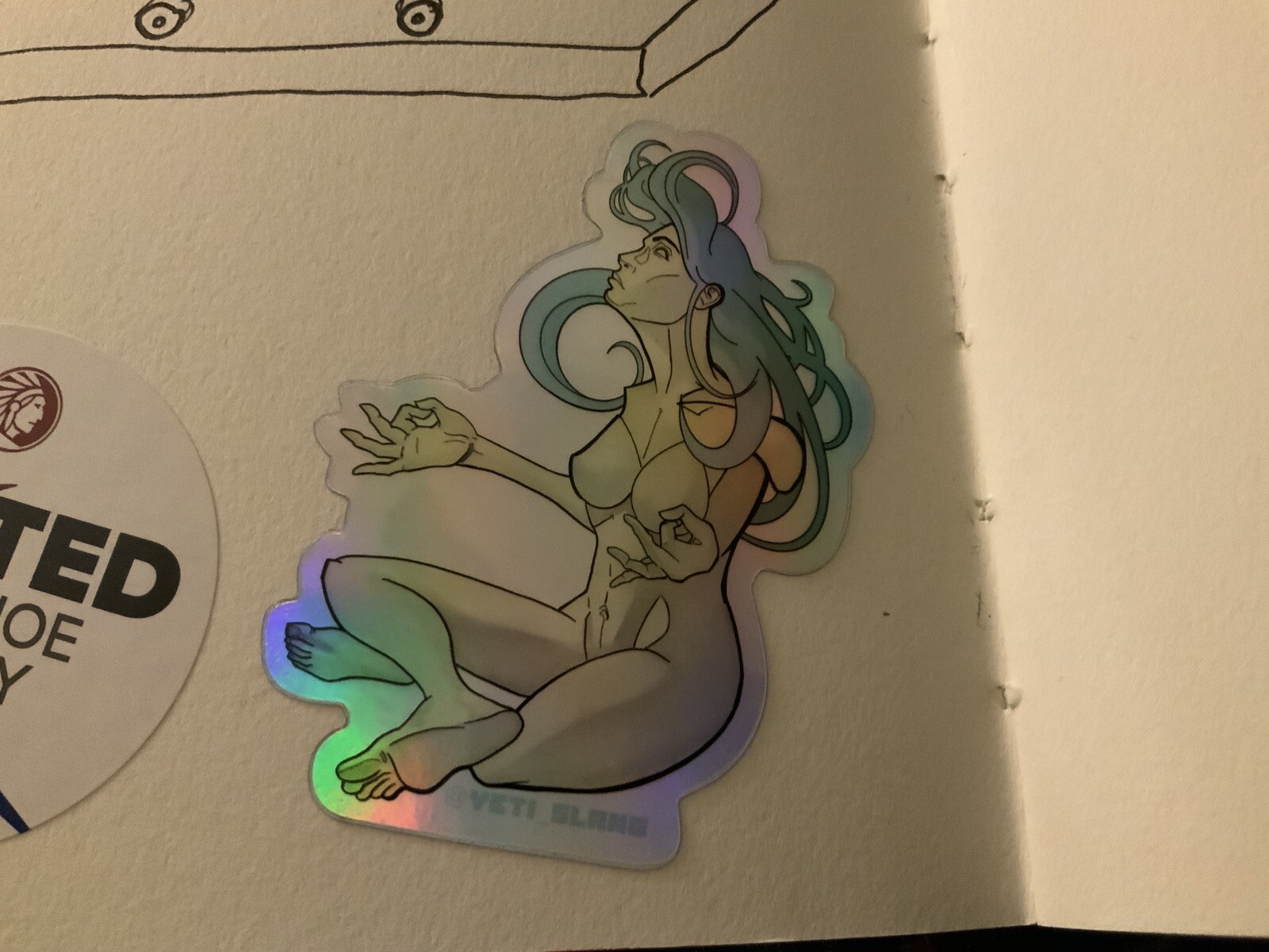 Meditate 3” Holographic￼ Vinyl Sticker Johnny Larson Street Art Mind Zen Spirit