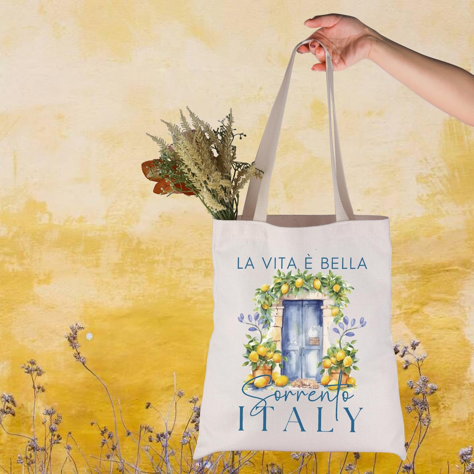 JNIAP Positano Italy Vacation Gift – Sorrento Lemon Tote Bag – Amalfi Coast I…