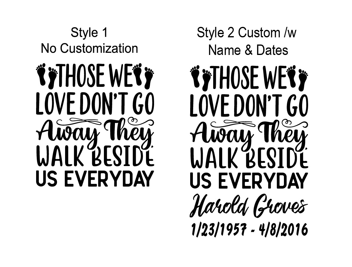 In Loving Memory -Walk Beside Us Everyday Sticker Decal Memorial Optional Custom