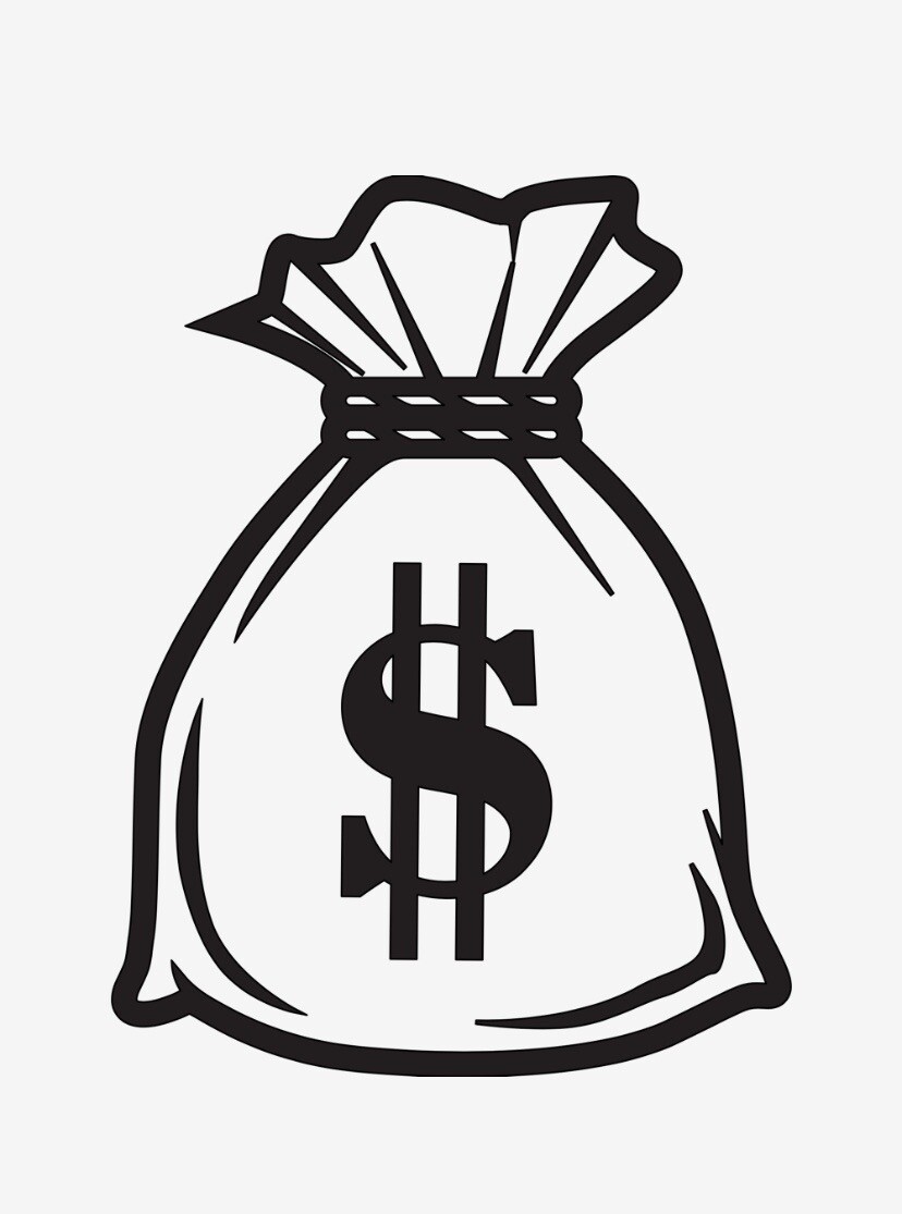Money Bag Vinyl Sticker Decal money $$$