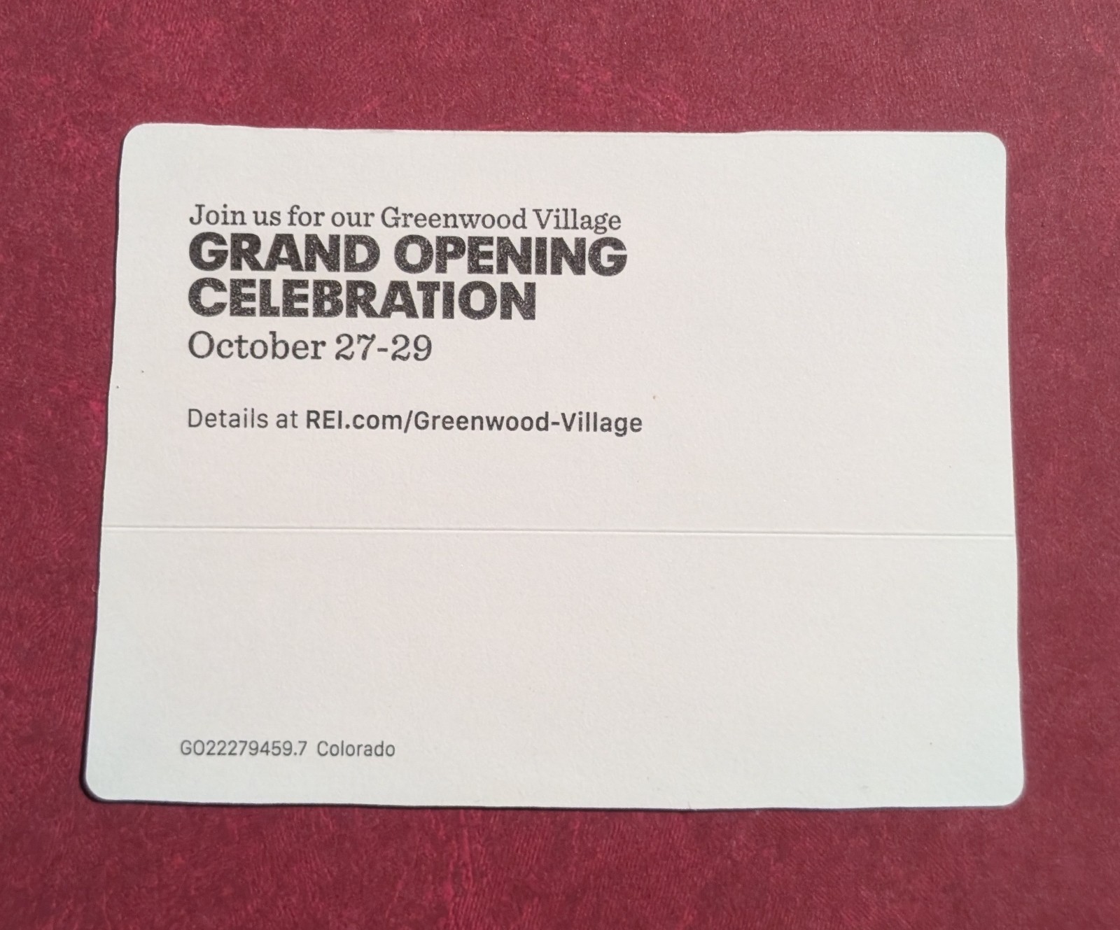 REI Co-op Colorado State Sticker – Greenwood Village, CO Grand Opening – Outdoor