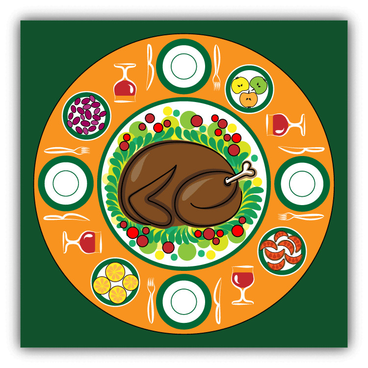 Thanksgiving Day Traditional Dish Turkey Car Bumper Sticker Decal