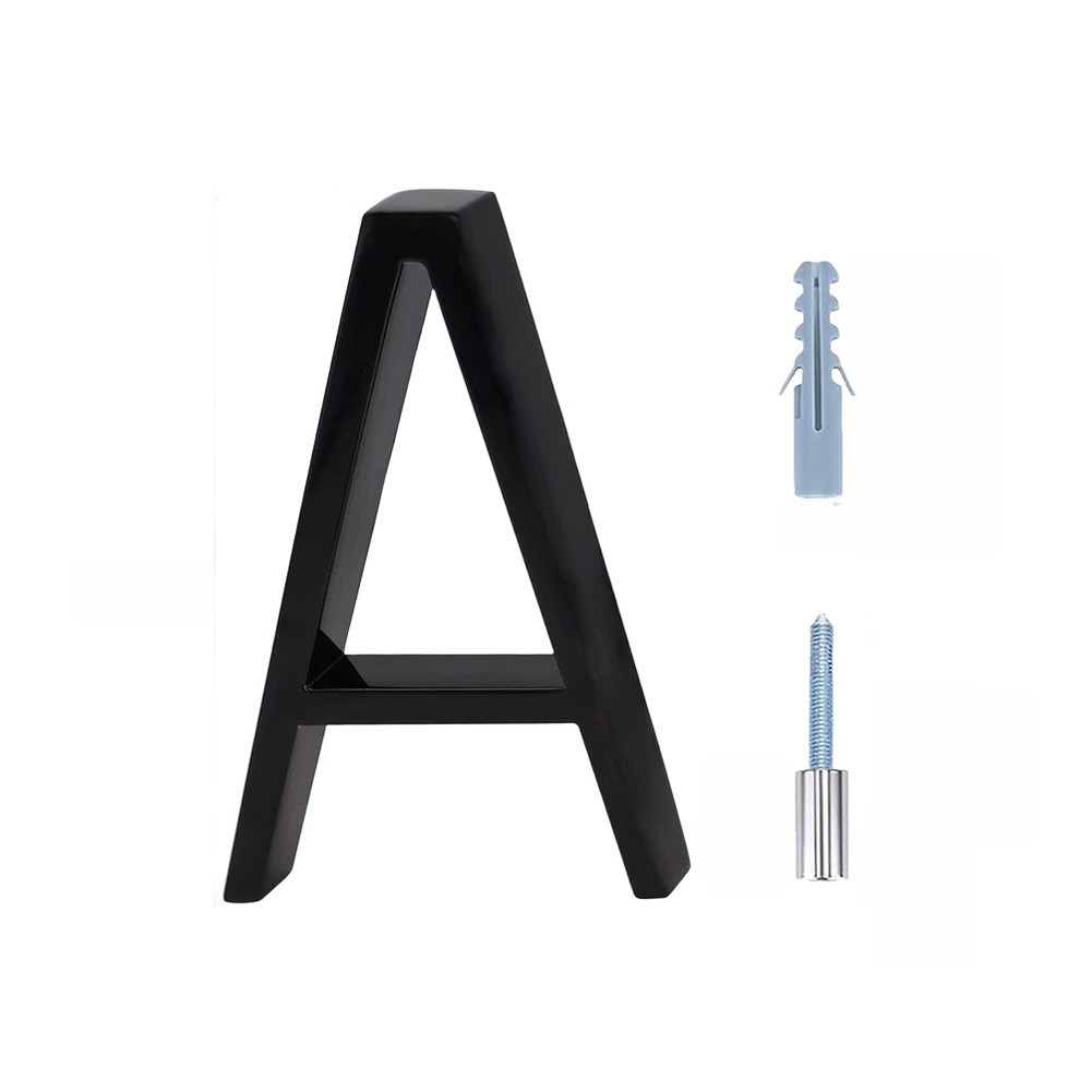 Stainless Steel 5 Inch Black House Numbers 12cm Floating Mount Exterior Sign