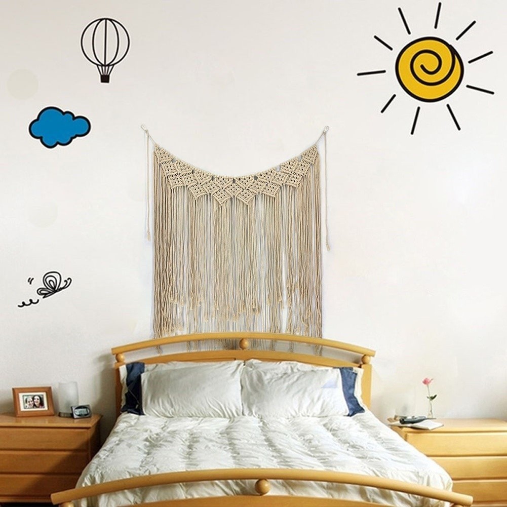 Wall Tapestry Cotton Bohemian Handwoven for Living Room Bedroom 100x115cm
