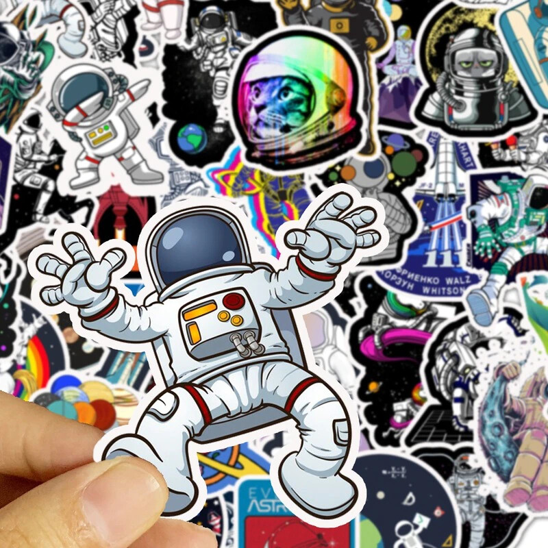 10/50Pcs Laptop Back stickers Outer Space Astronaut Stickers For Travel Suitcas