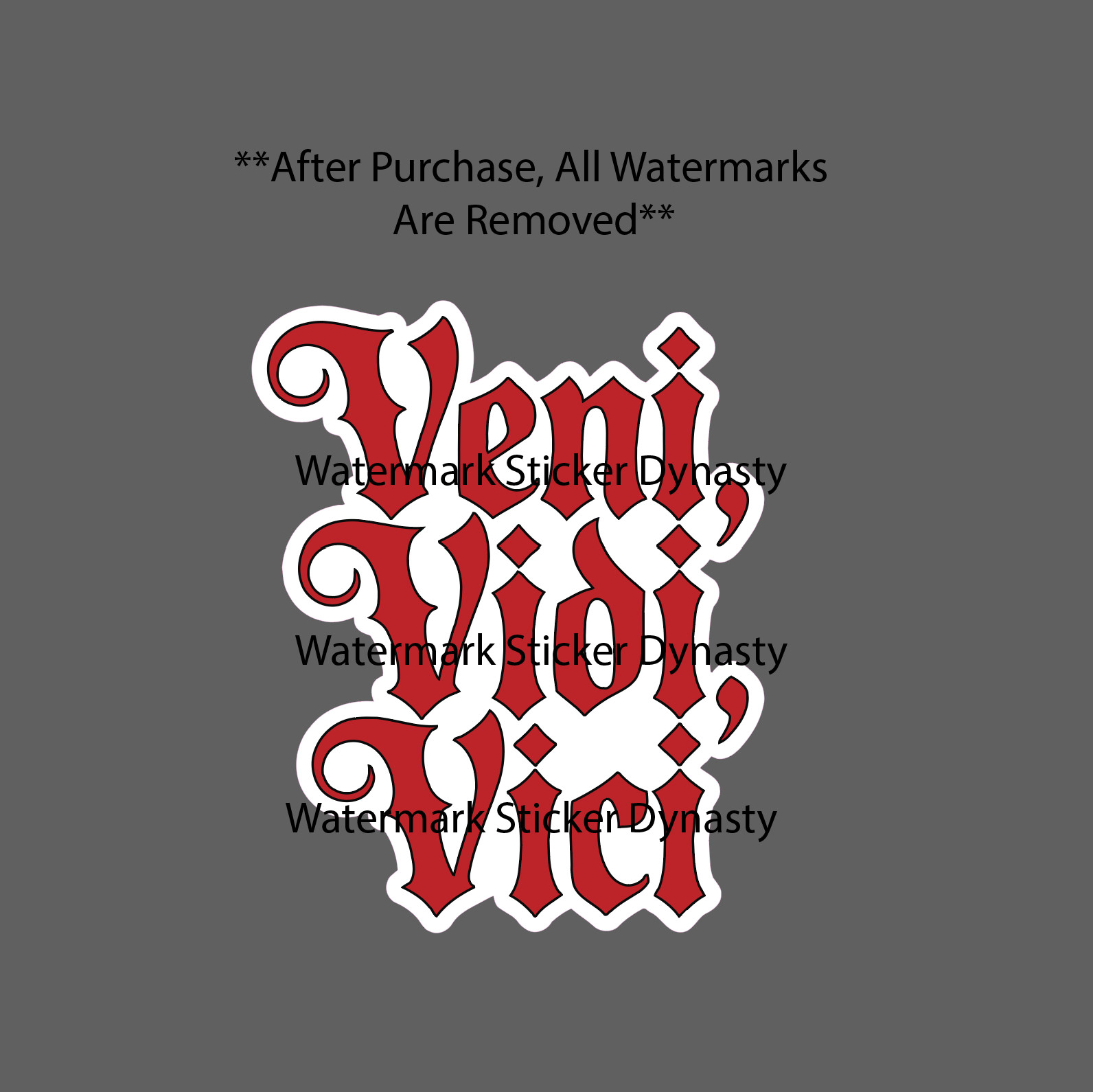 Veni Vidi Vici Sticker Waterproof Decal Quote Julius Caesar Rome Roman Gift NEW