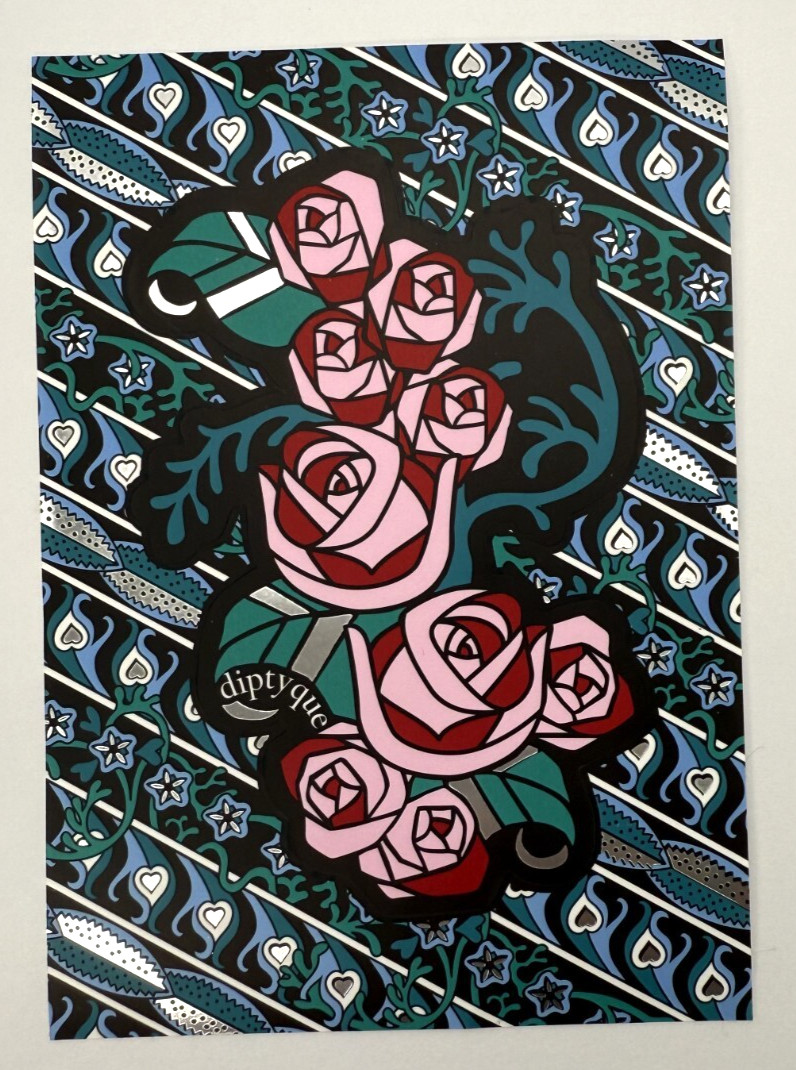 RARE DIPTYQUE EAU ROSES DECAL / STICKER – LIMITED EDITION – MADE IN FRANCE – NEW