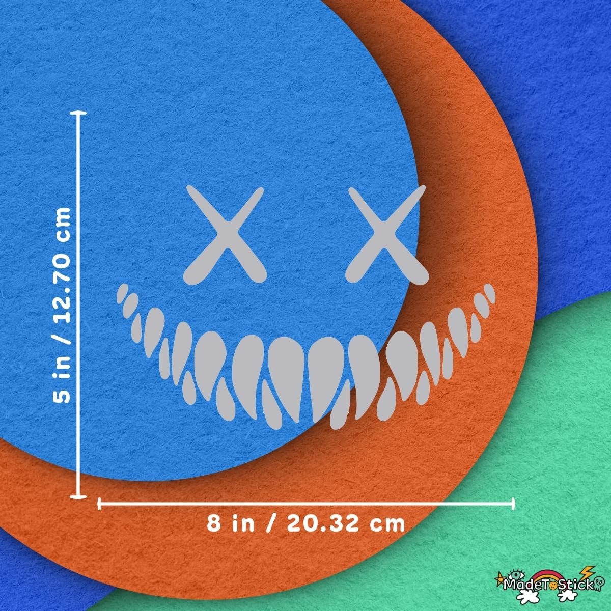 Creepy Smile Face Horror Monster Grin Halloween 3-Pack Vinyl Decal 5"x8"