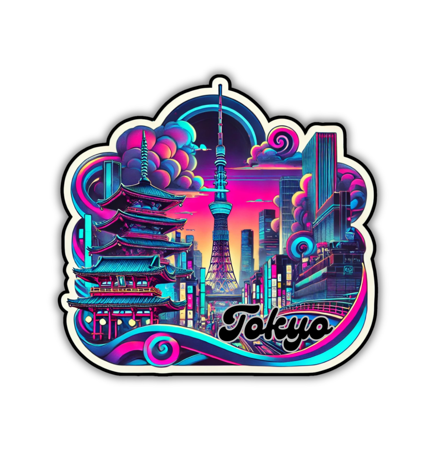 Tokyo Japan Fridge Magnet or Laptop Sticker