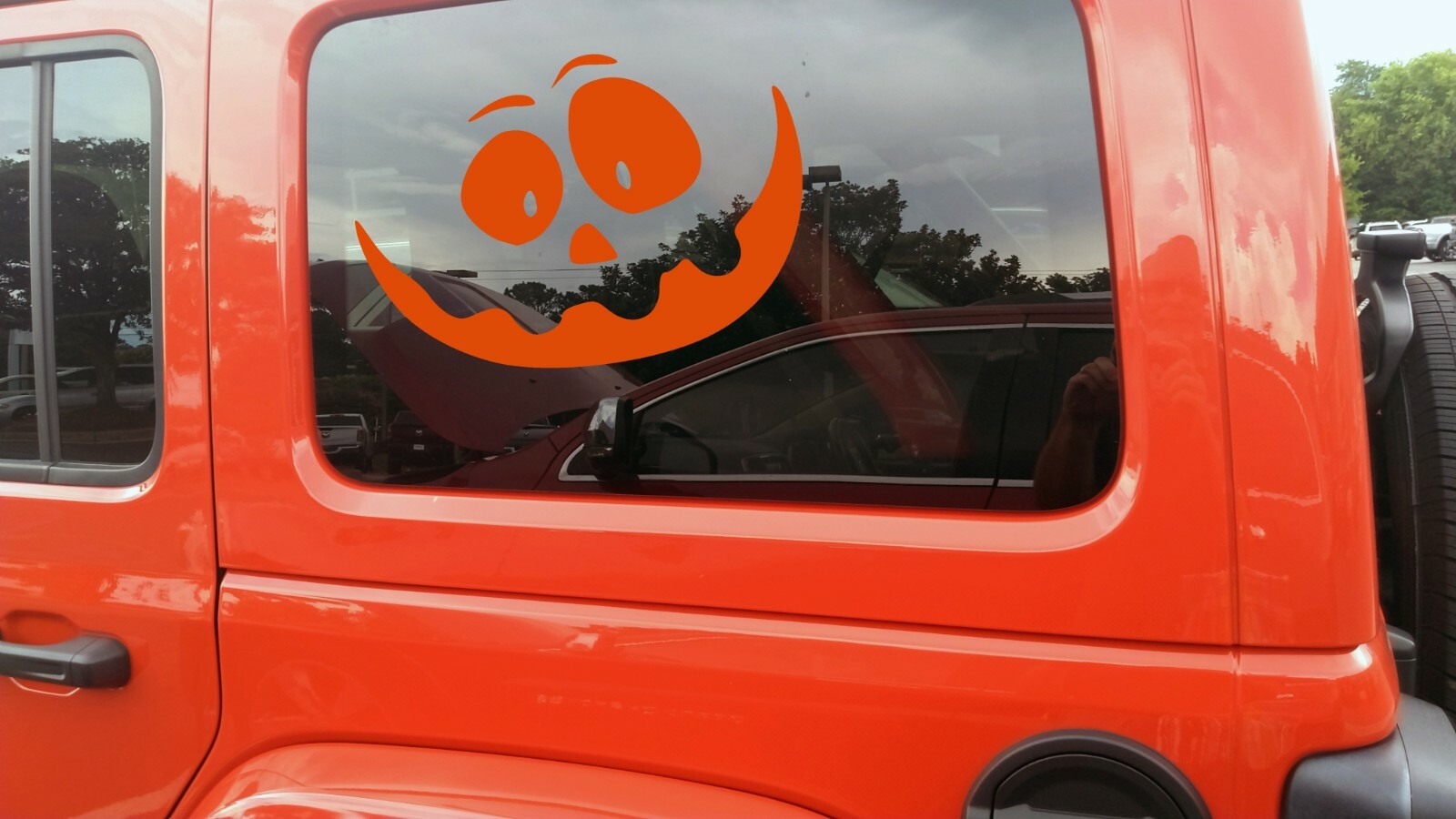 Pumpkin Face Vinyl Decal V8 – Halloween Creepy Smile Scary – Die Cut Sticker