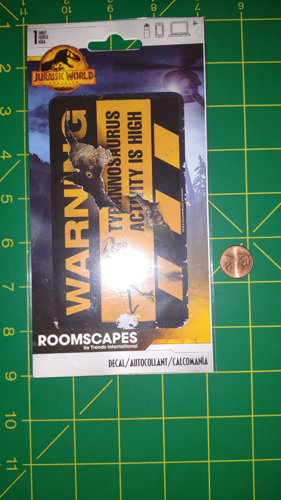 Trends International Jurassic World Roomscapes Wall Decal Warning Tyrannosaurus