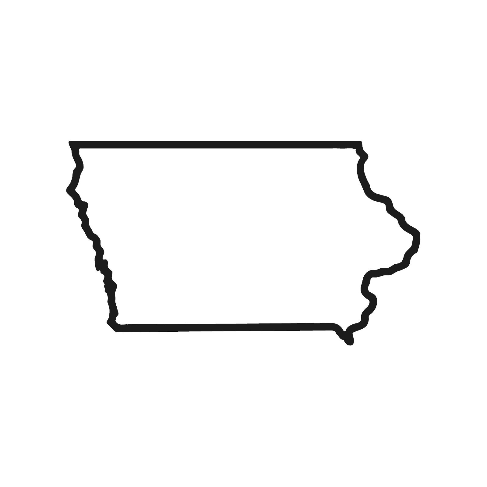 Iowa Outline Vinyl Decal Hallow State Line shape sticker