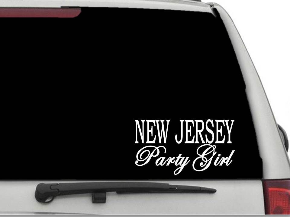 NEW JERSEY PARTY GIRL Decal Sticker CW3704