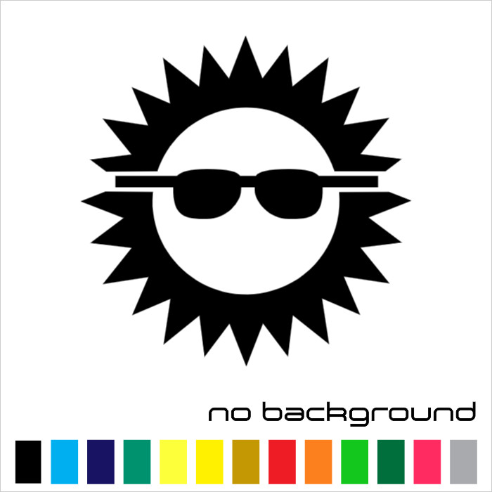 Sun Sticker Vinyl Decal – Summer Sunglasses Tropical Beach Car Window Bumper