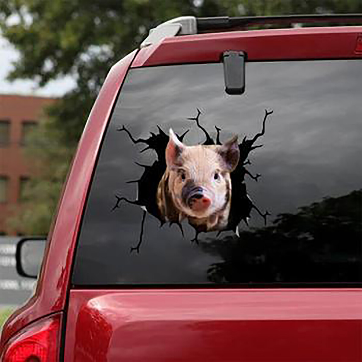Funny Piggy 3D Car Sticker Truck Window Wall Crack Peeping Pig Vinyl Decal Decor