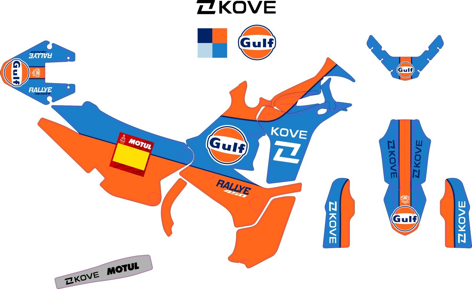 Motorcycle Decal Kit For Kove 450 – GULF