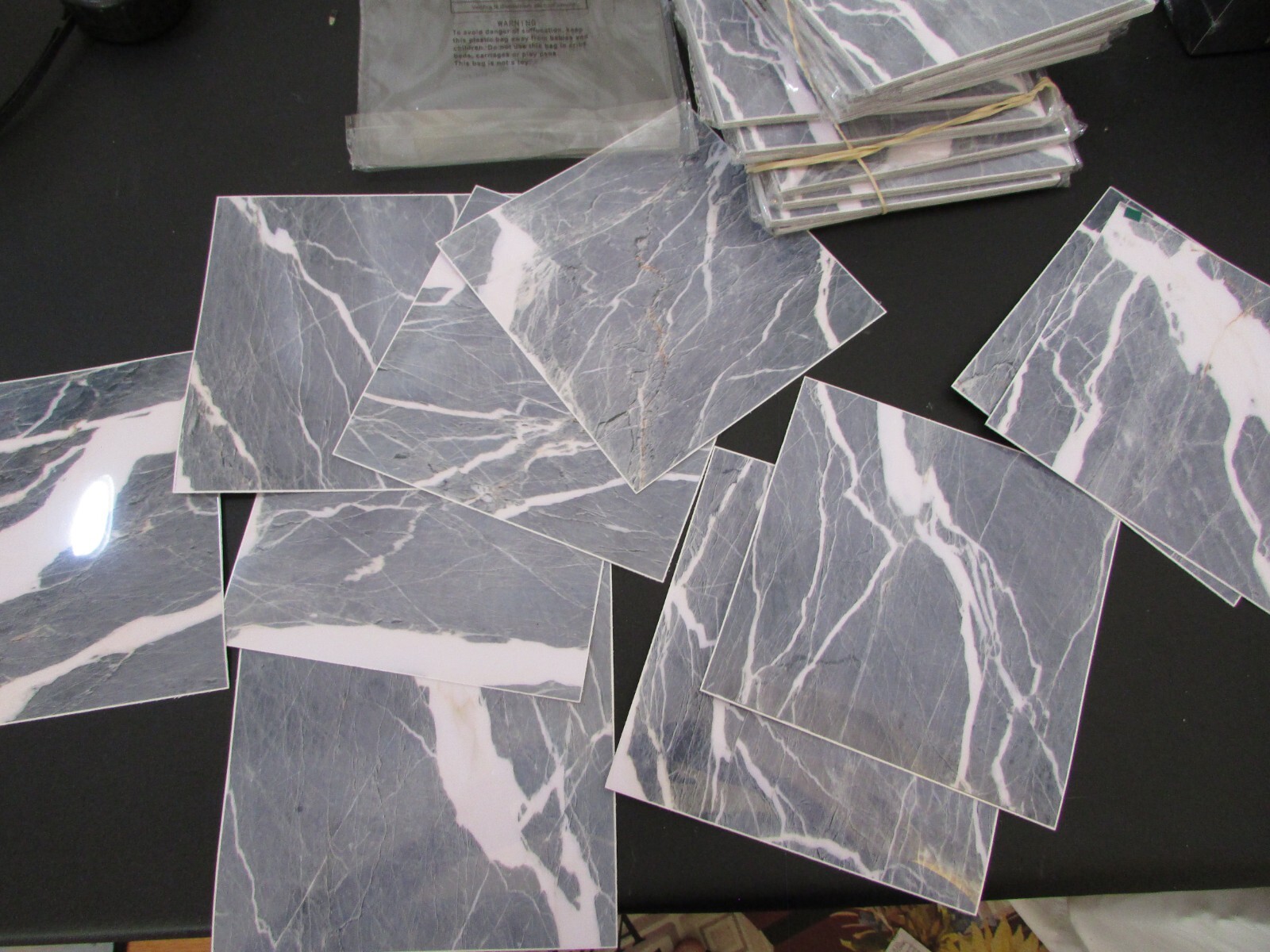 6"x6" Marble Mosaic Mix Peel & Stick Tiles Sticker Backsplash Decals LOT OF 140