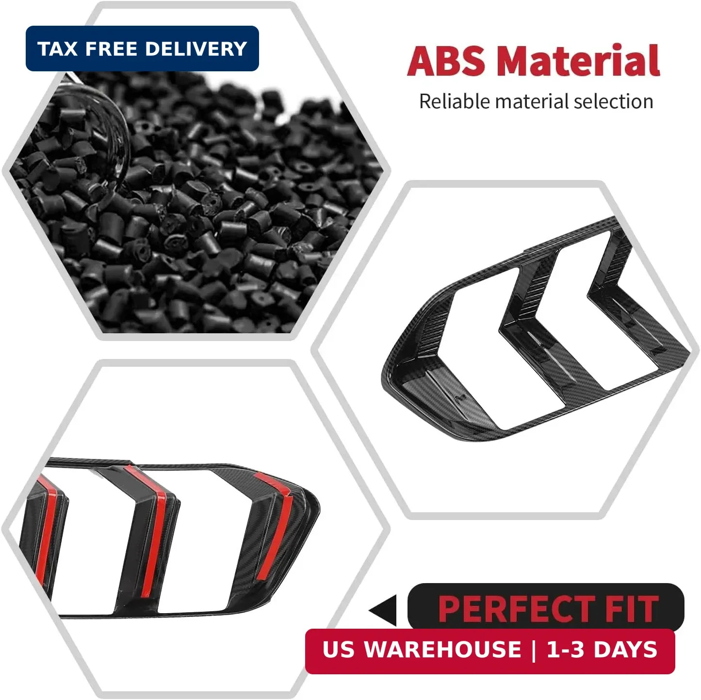 RT-TCZ Carbon Fiber Tail Light Cover for Ford Mustang 2024-2025 Lamp Trim
