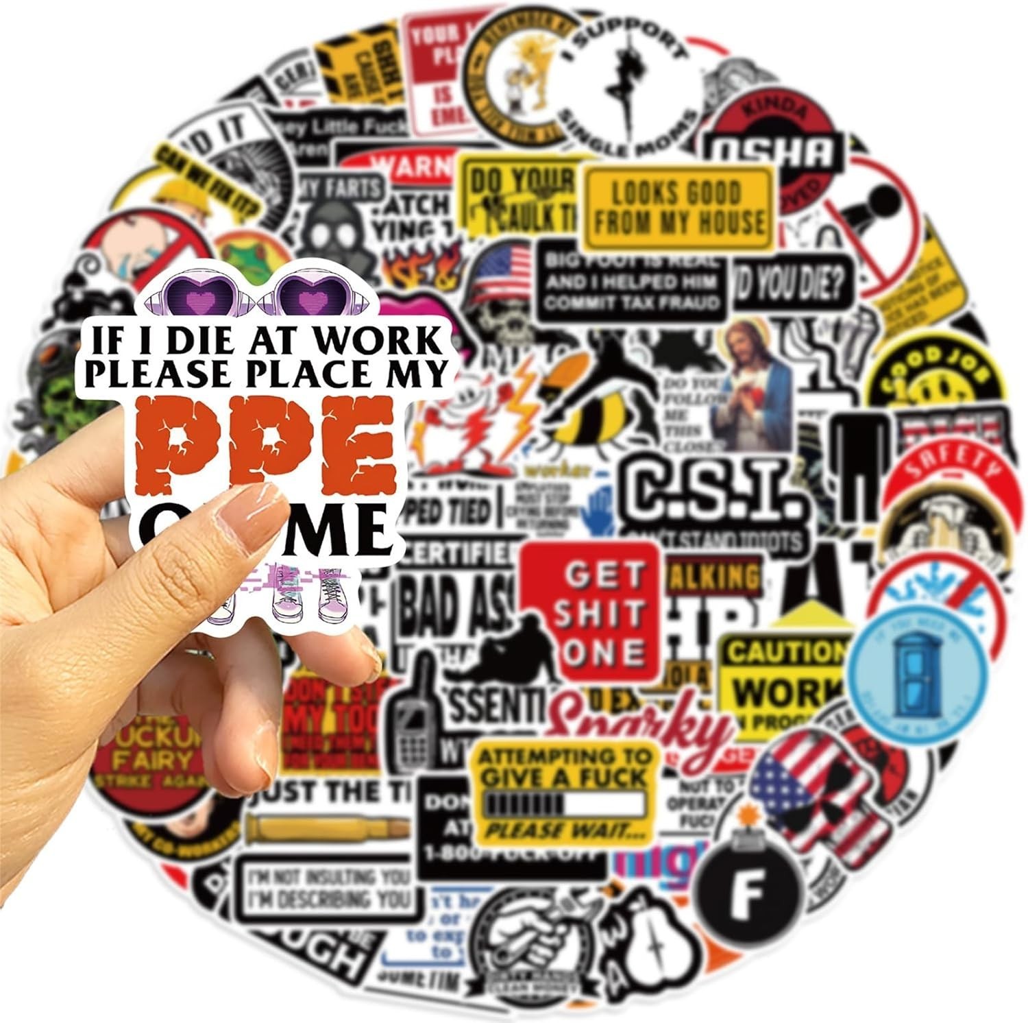 50 or 100 Pcs Funny Stickers for Adults (Dirty) Meme Water Bottles Sticker Pack