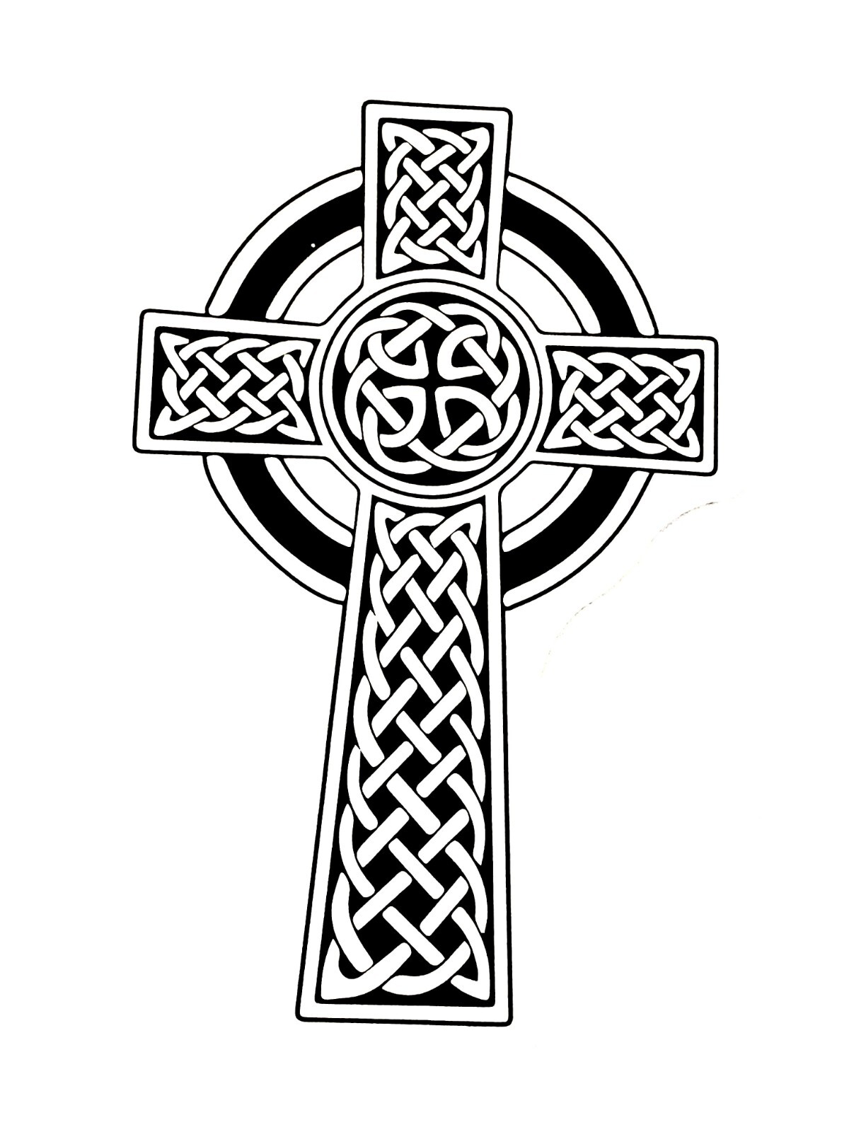 Celtic Cross Irish Sticker (3 Inch) Line Art Minimal Gothic Sketch Grunge