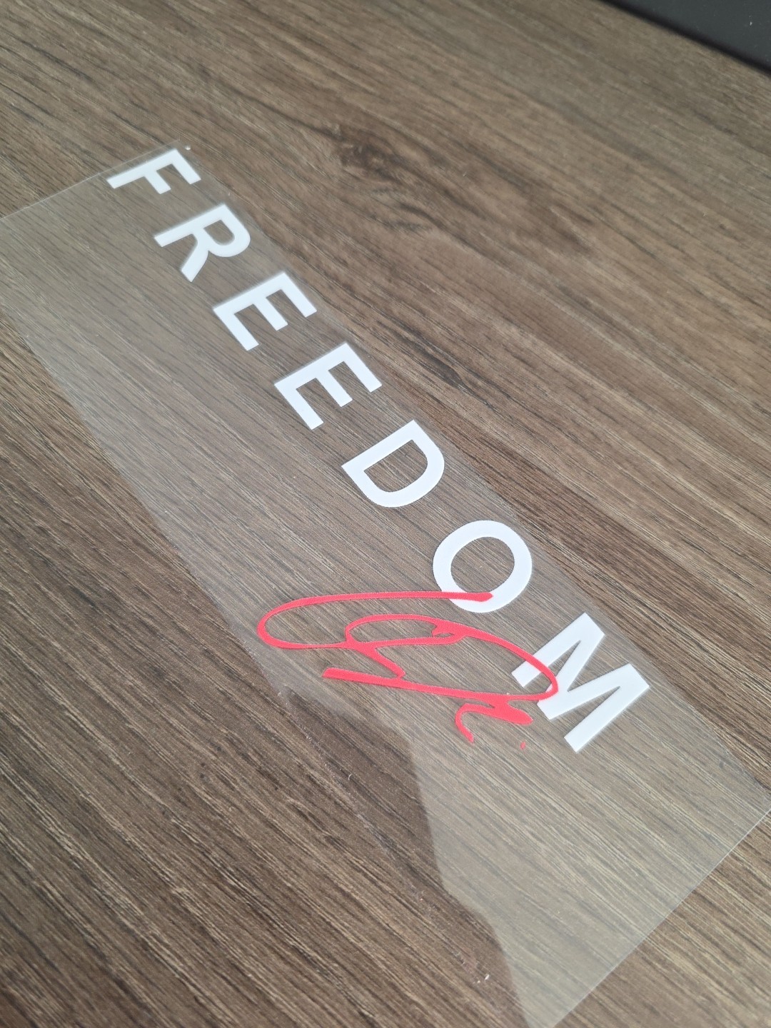 8in FREEDOM Charlie Kirk Memorial MAGA DECAL UV DTF White with Signature