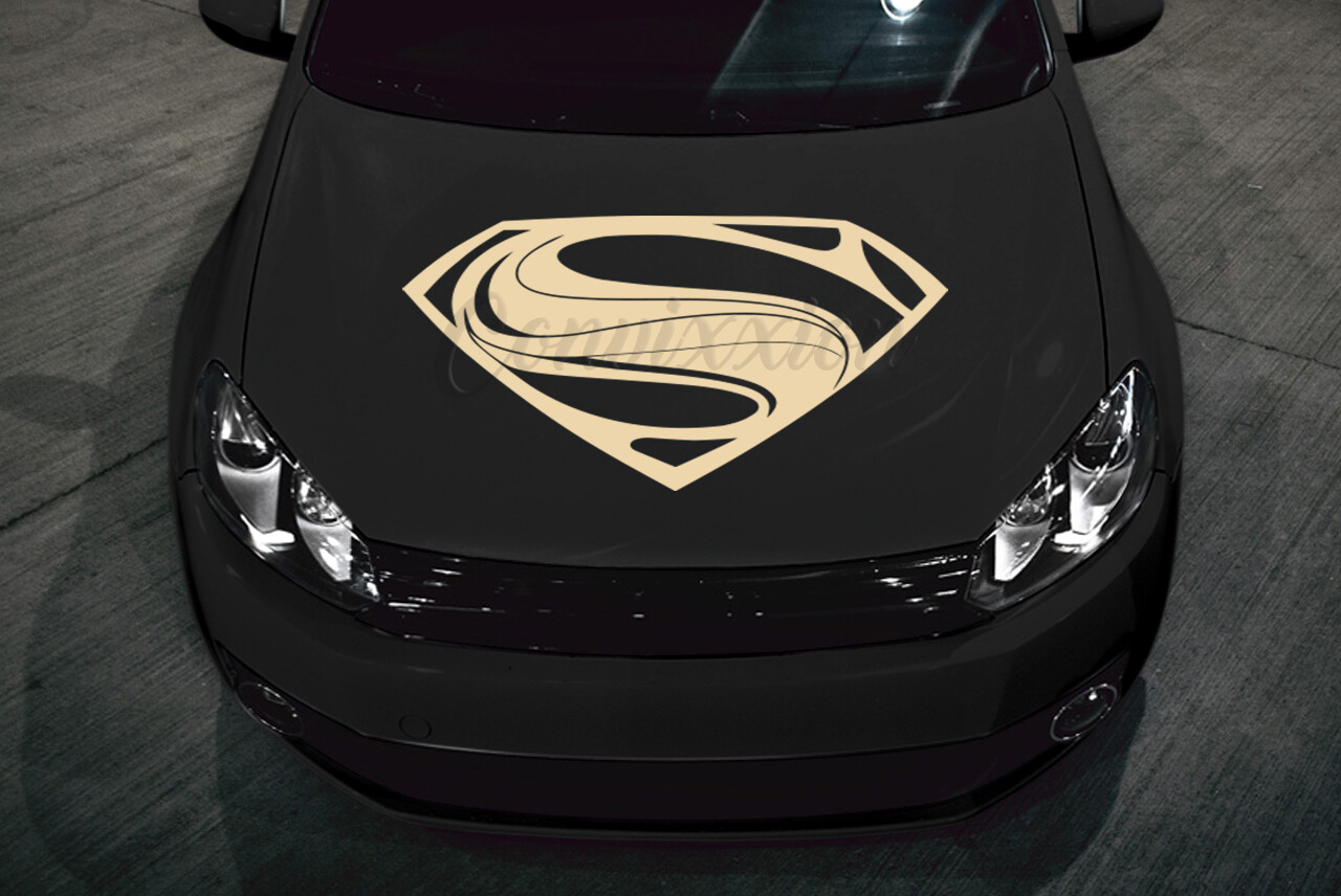 Superman Hood Decal Car Truck Door Glass Vinyl 32" S Shield Single Color