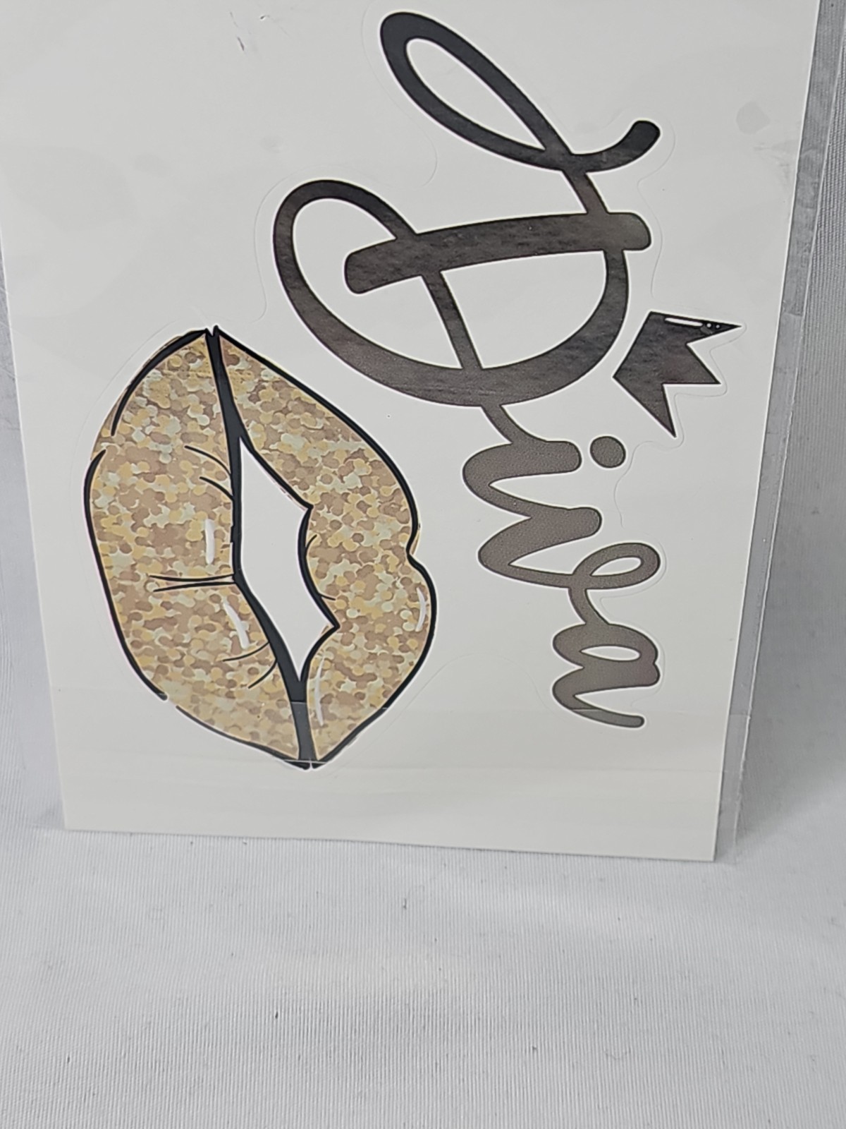 NEW! The Peel People Car Decal "DIVA" Gold Lips Crown GirlFun Sassy 2 Decals USA