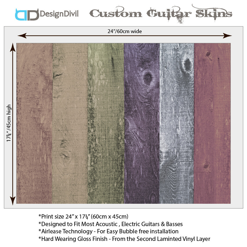 Acoustic/Electric Guitar Skin Wrap Vinyl Decal Sticker 'Colour Palette' GS152