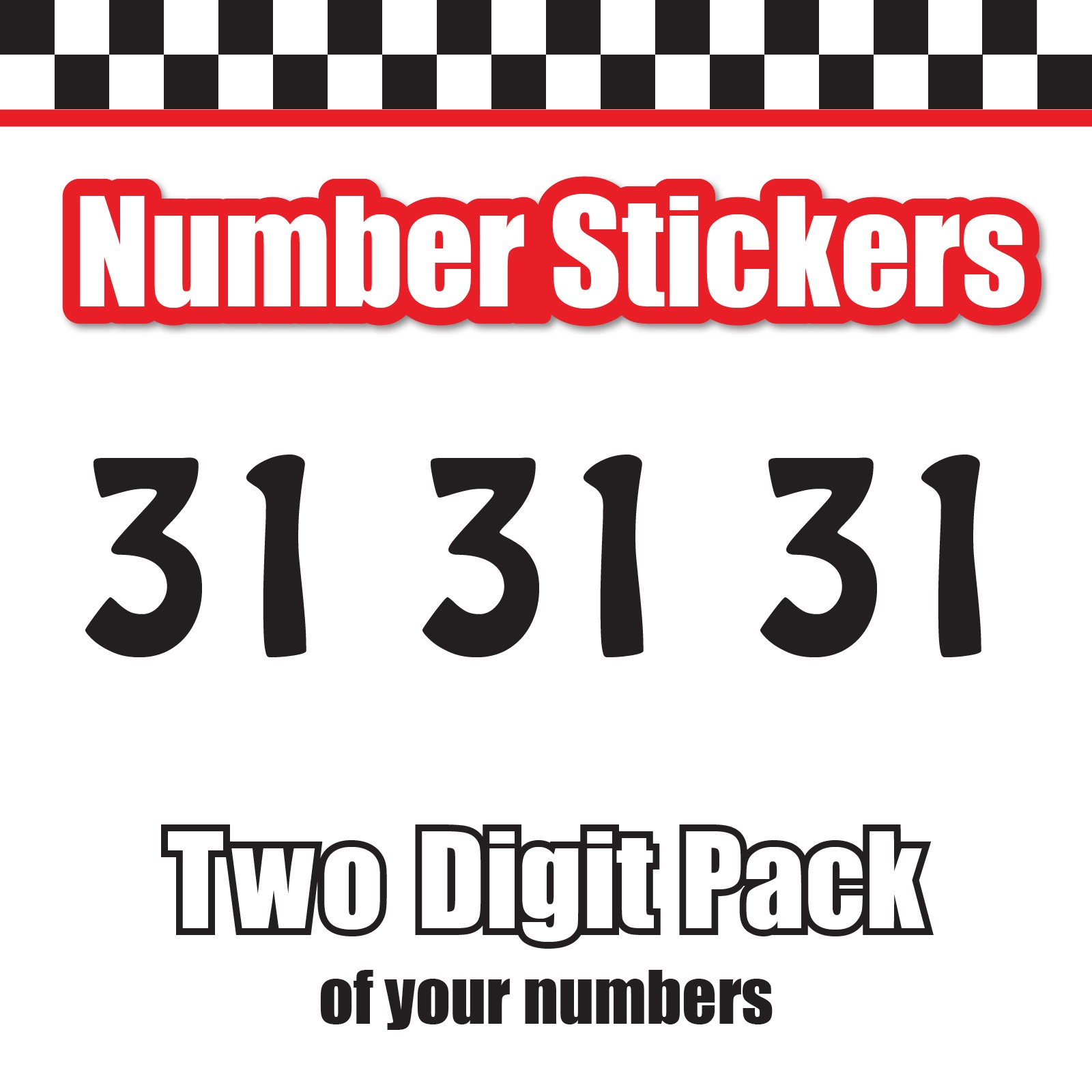 3x 3 Digit Custom Single Number Stickers Decal Locker Door Mailbox Boffo SSi