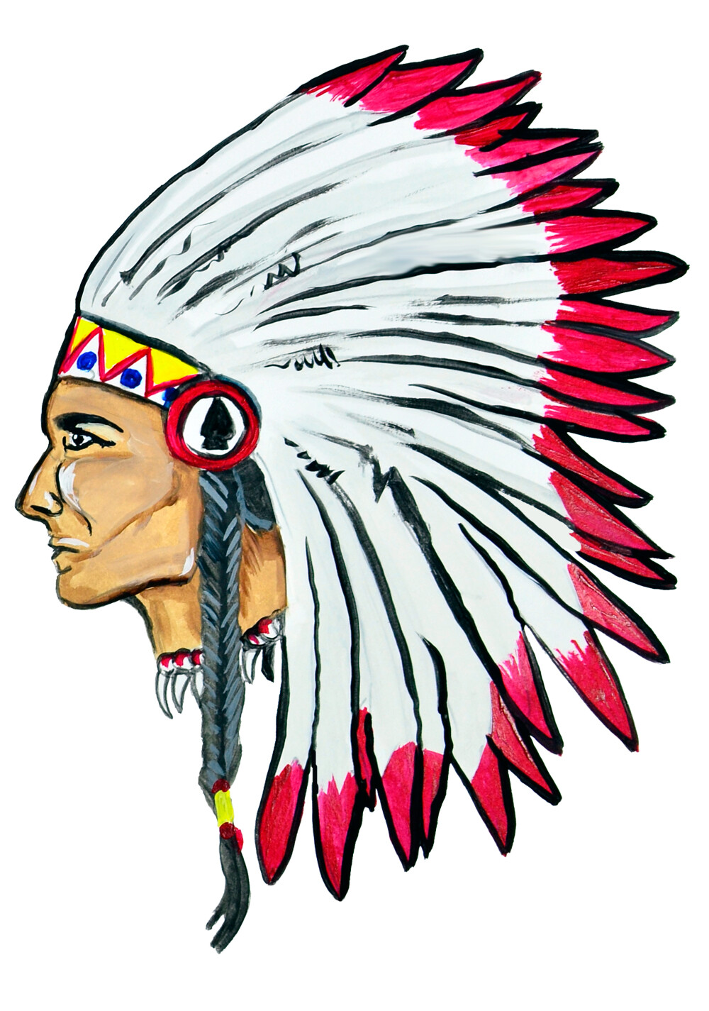 Big Indian Chief Head Sticker Decal Home Office Dorm Wall Exclusive Art Tablet