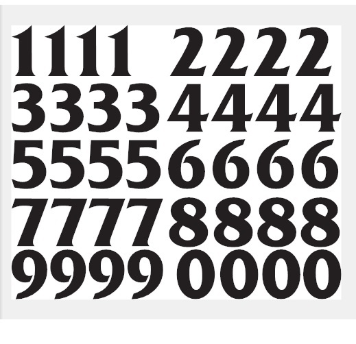 Lot of 40 White or Black Vinyl Mailbox, Tool Box,Locker Numbers Decal [Fritz]