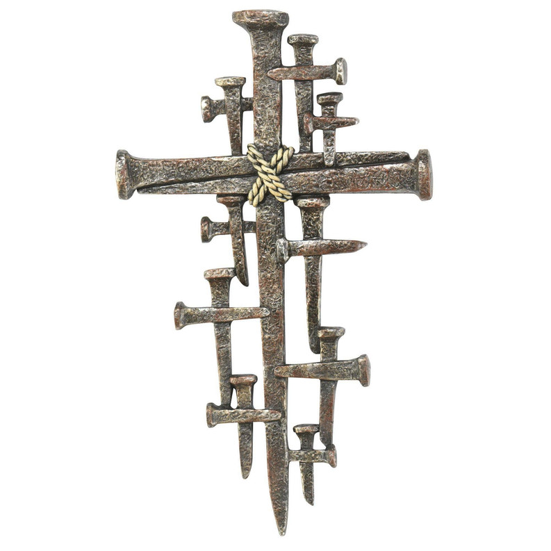 Wall Cross Nails Resin 12in