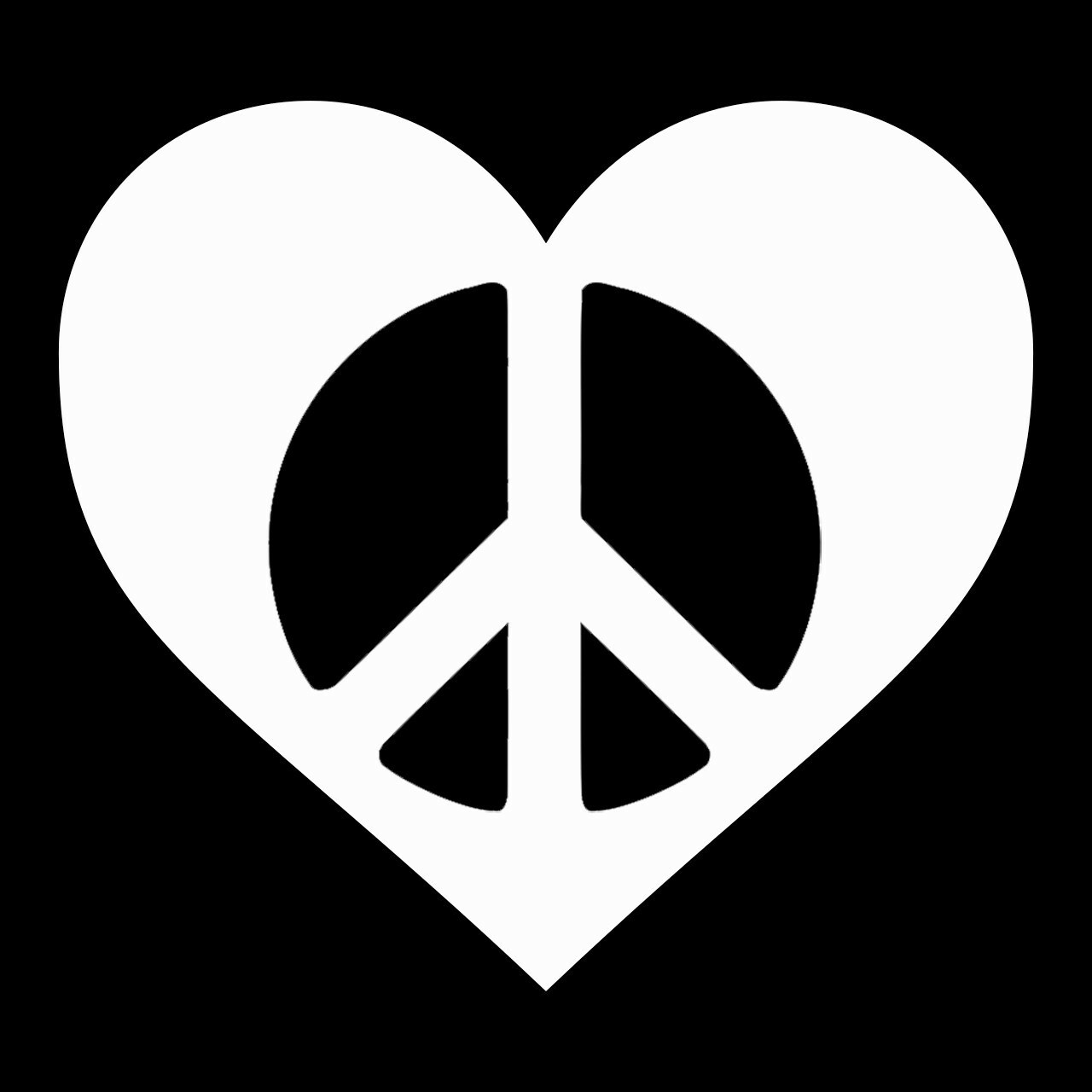 Heart Peace Symbol Vinyl Decal Sticker
