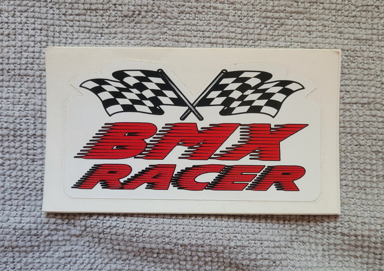 BMX Racer Checker Flag Toolbox Helmet Wall Sticker Vintage NOS Free Shipping