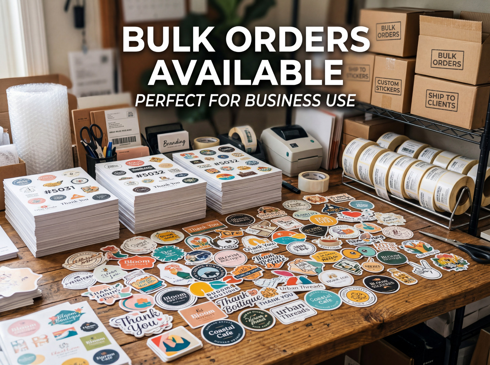 Custom Logo Stickers for Business Packaging Waterproof Vinyl Labels Personalized