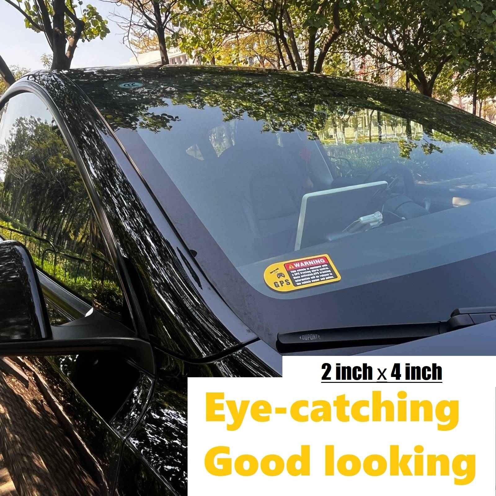 10 Car Warning Stickers for Sentry Mode Video and GPS Tracking Alerts
