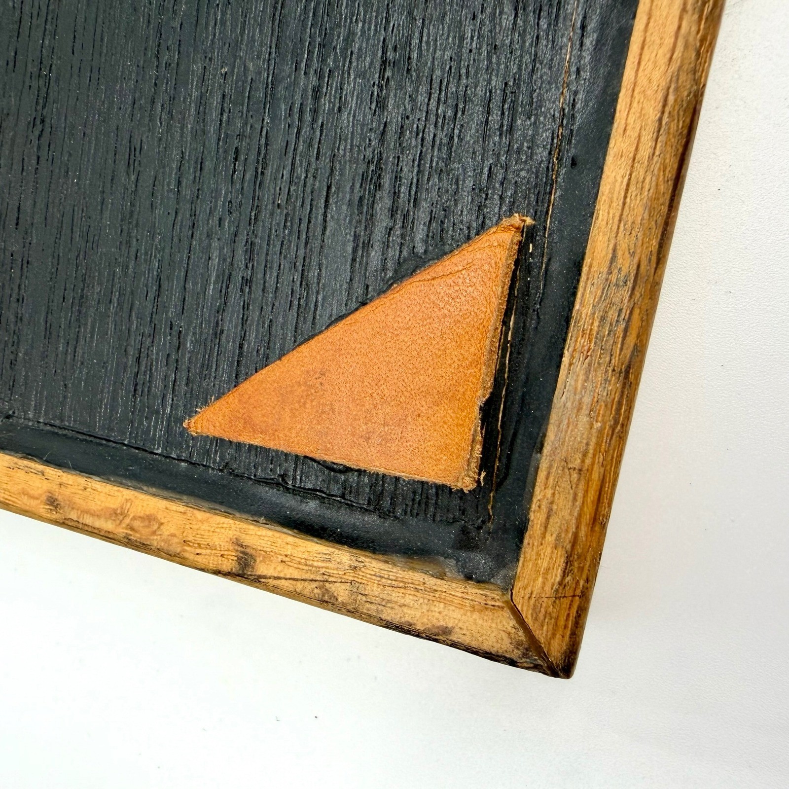 Vintage Tooled Leather Abstract Geometric Brutalist Wall Art Signed 96